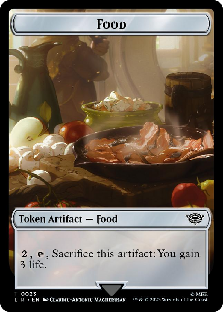 Tentacle // Food (0023) Double-Sided Token (Surge Foil) [The Lord of the Rings: Tales of Middle-Earth Tokens] | Impulse Games and Hobbies