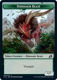 Dinosaur Beast // Human Soldier (003) Double-sided Token [Ikoria: Lair of Behemoths Tokens] | Impulse Games and Hobbies