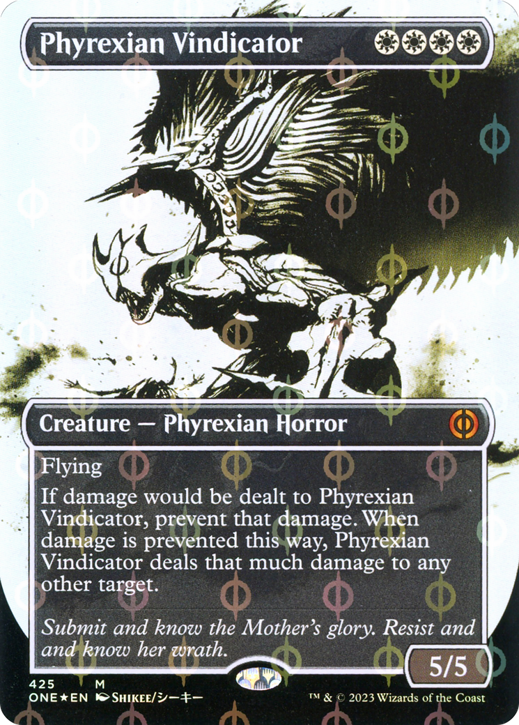 Phyrexian Vindicator (Borderless Ichor Step-and-Compleat Foil) [Phyrexia: All Will Be One] | Impulse Games and Hobbies