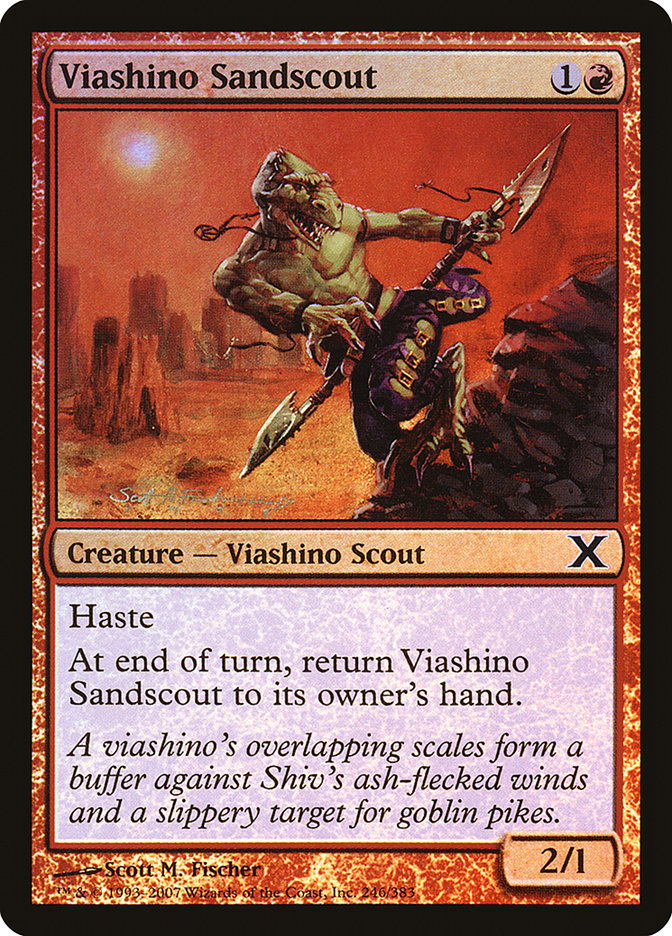 Viashino Sandscout (Premium Foil) [Tenth Edition] | Impulse Games and Hobbies