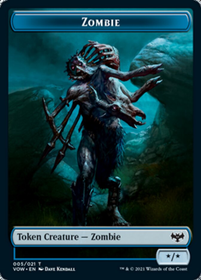 Zombie (008) // Zombie (005) Double-sided Token [Innistrad: Crimson Vow Tokens] | Impulse Games and Hobbies