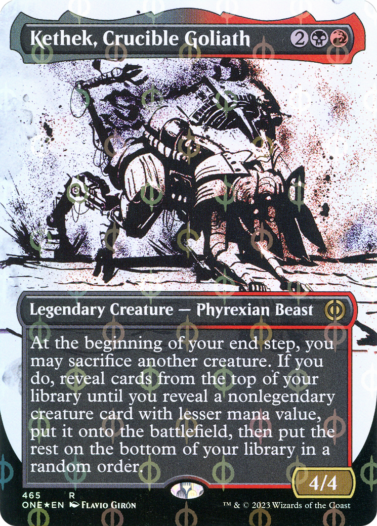 Kethek, Crucible Goliath (Borderless Ichor Step-and-Compleat Foil) [Phyrexia: All Will Be One] | Impulse Games and Hobbies