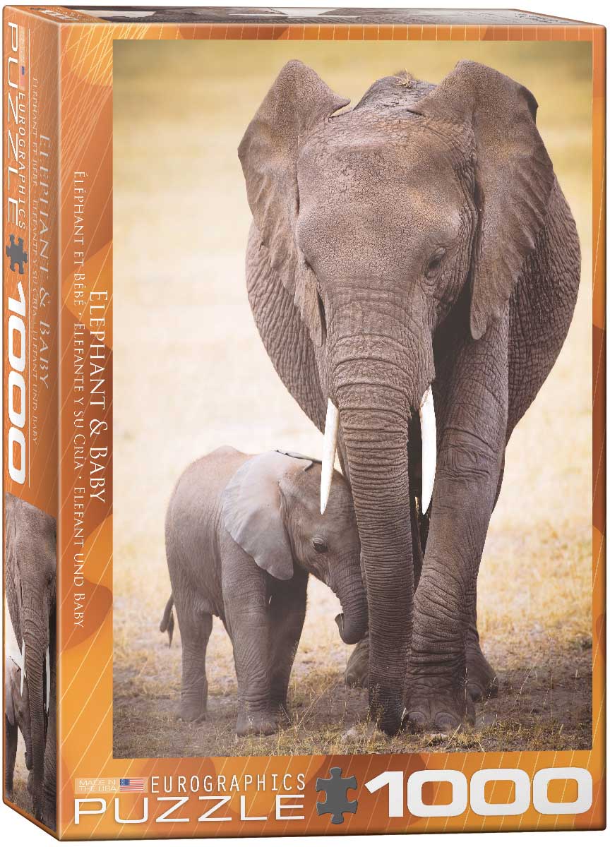 Puzzle: Eurographics 1000 Elephant and Baby | Impulse Games and Hobbies