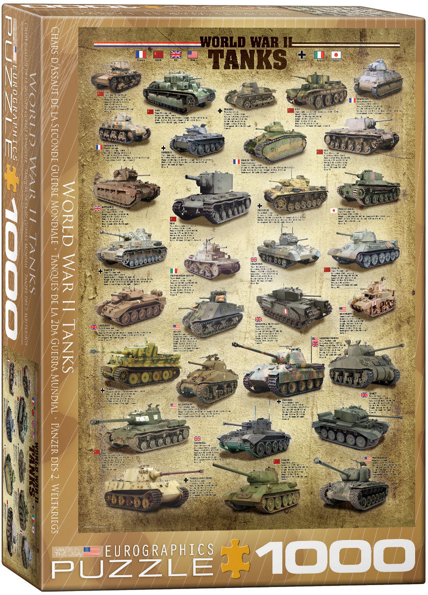 Puzzle: Eurographics 1000 WWII Tanks | Impulse Games and Hobbies