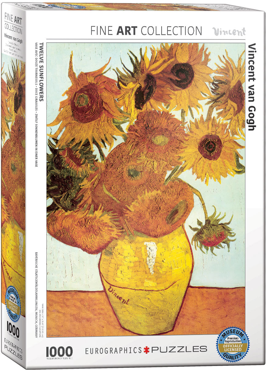 Puzzle: Eurographics 1000 Twelve Sunflowers by van Gogh | Impulse Games and Hobbies