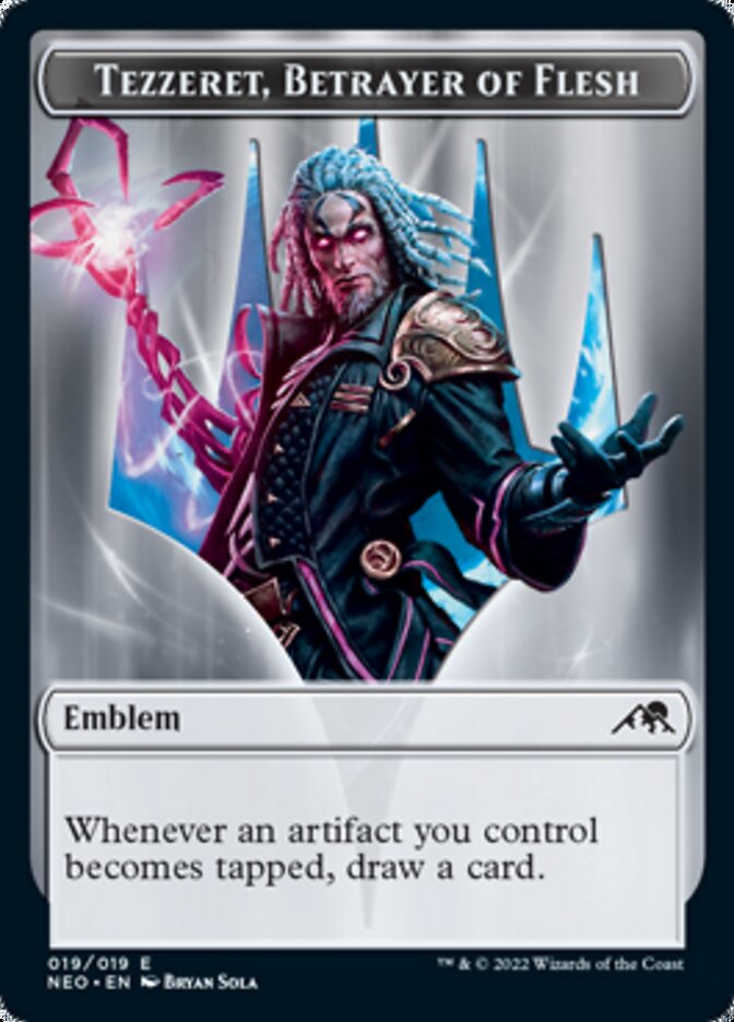 Tezzeret, Betrayer of Flesh Emblem [Kamigawa: Neon Dynasty Tokens] | Impulse Games and Hobbies