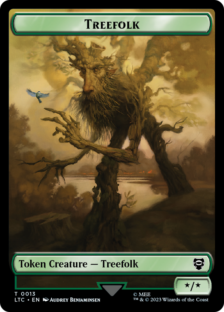 Beast // Treefolk Double Sided Token [The Lord of the Rings: Tales of Middle-Earth Commander Tokens] | Impulse Games and Hobbies