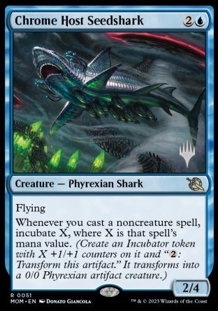 Chrome Host Seedshark (Promo Pack) [March of the Machine Promos] | Impulse Games and Hobbies