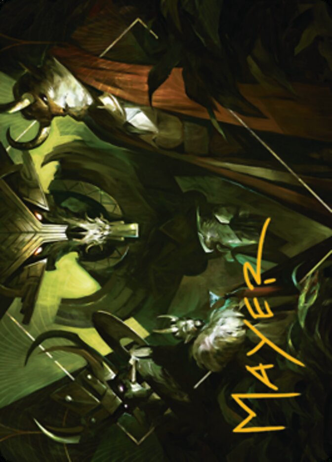 Meeting of the Five Art Card (Gold-Stamped Signature) [Streets of New Capenna Art Series] | Impulse Games and Hobbies