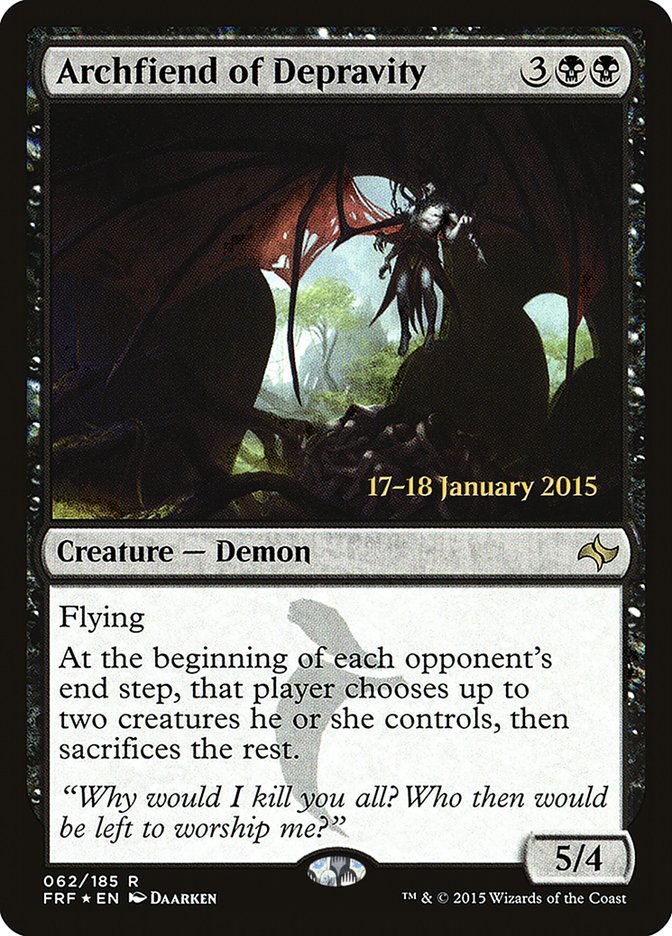 Archfiend of Depravity [Fate Reforged Prerelease Promos] | Impulse Games and Hobbies