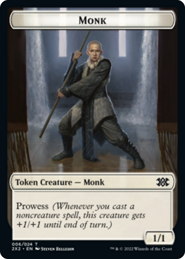 Saproling // Monk Double-sided Token [Double Masters 2022 Tokens] | Impulse Games and Hobbies