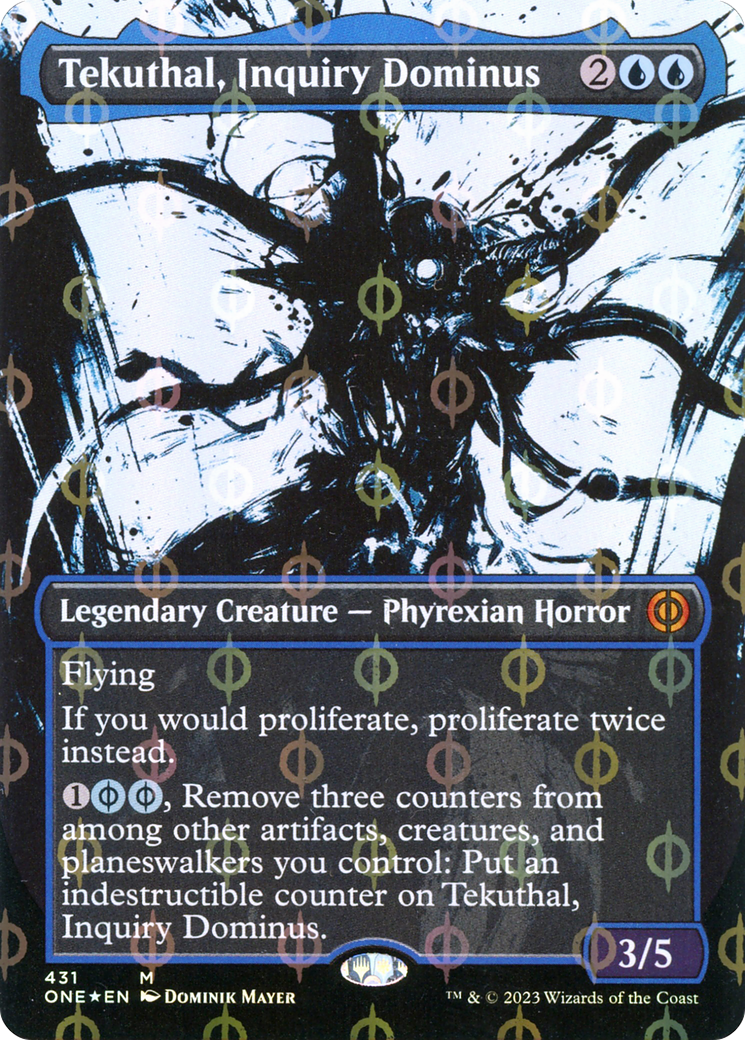 Tekuthal, Inquiry Dominus (Borderless Ichor Step-and-Compleat Foil) [Phyrexia: All Will Be One] | Impulse Games and Hobbies