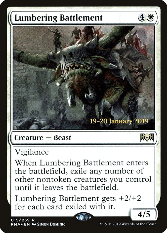 Lumbering Battlement [Ravnica Allegiance Prerelease Promos] | Impulse Games and Hobbies