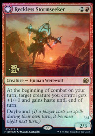 Reckless Stormseeker // Storm-Charged Slasher [Innistrad: Midnight Hunt Prerelease Promos] | Impulse Games and Hobbies