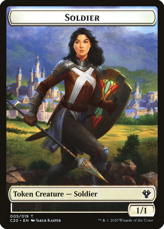 Human Soldier (005) // Drake Double-sided Token [Commander 2020 Tokens] | Impulse Games and Hobbies