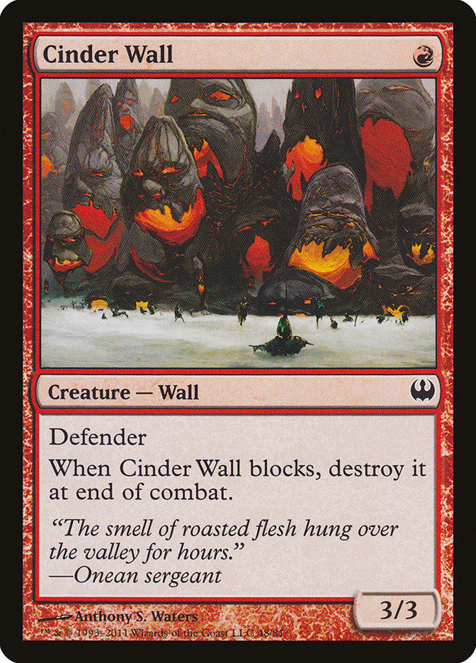 Cinder Wall [Duel Decks: Knights vs. Dragons] | Impulse Games and Hobbies