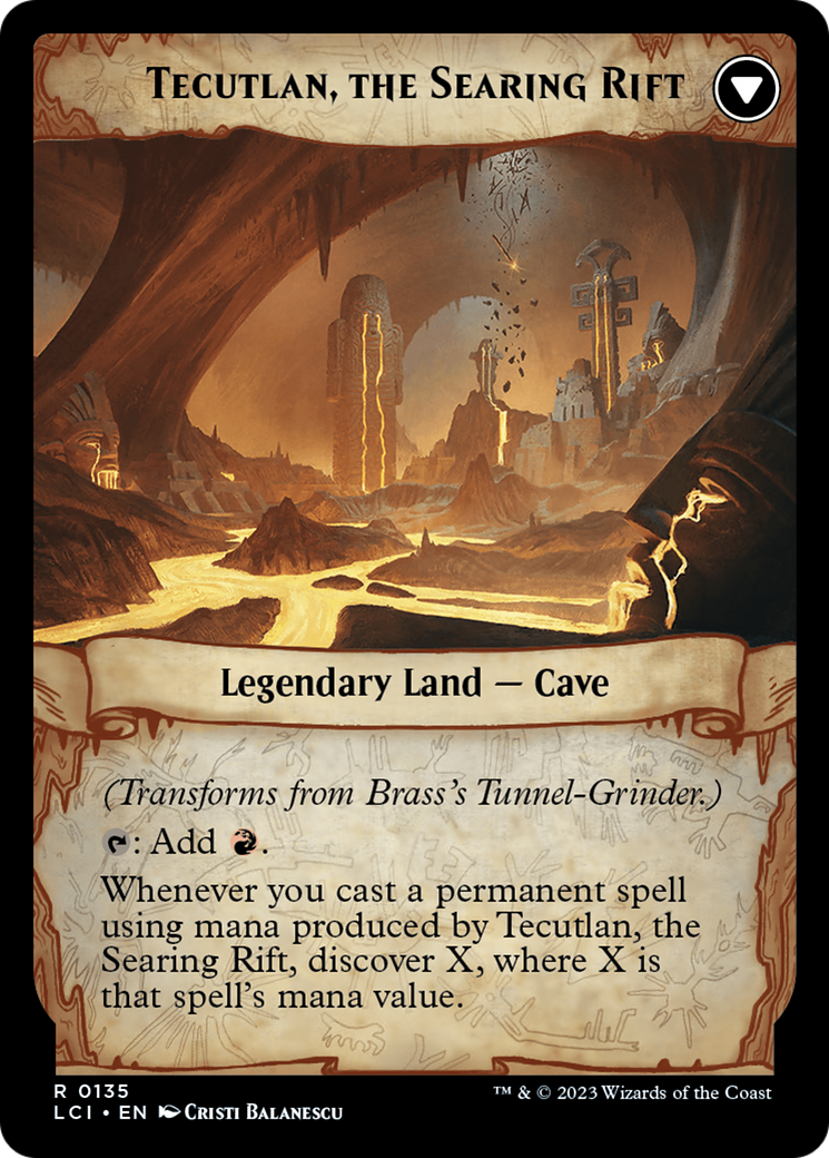 Brass's Tunnel-Grinder // Tecutlan, the Searing Rift [The Lost Caverns of Ixalan Prerelease Cards] | Impulse Games and Hobbies