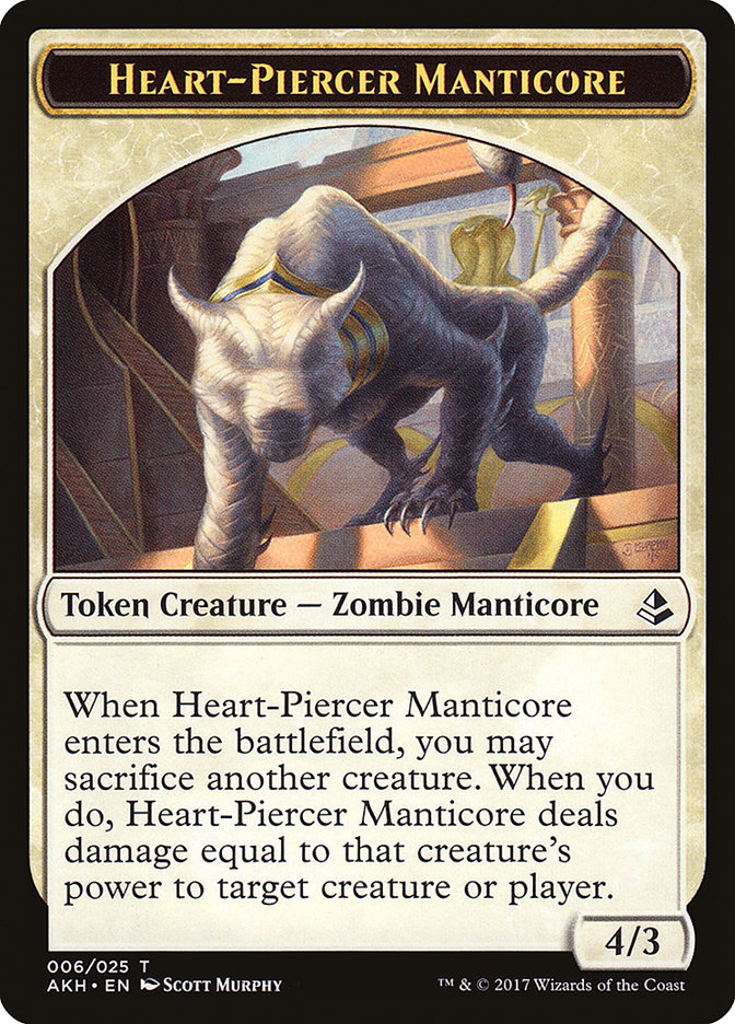 Heart-Piercer Manticore Token [Amonkhet Tokens] | Impulse Games and Hobbies
