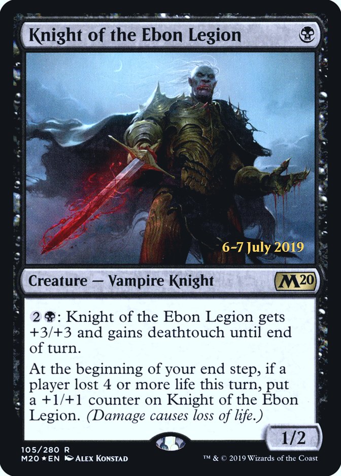 Knight of the Ebon Legion  [Core Set 2020 Prerelease Promos] | Impulse Games and Hobbies