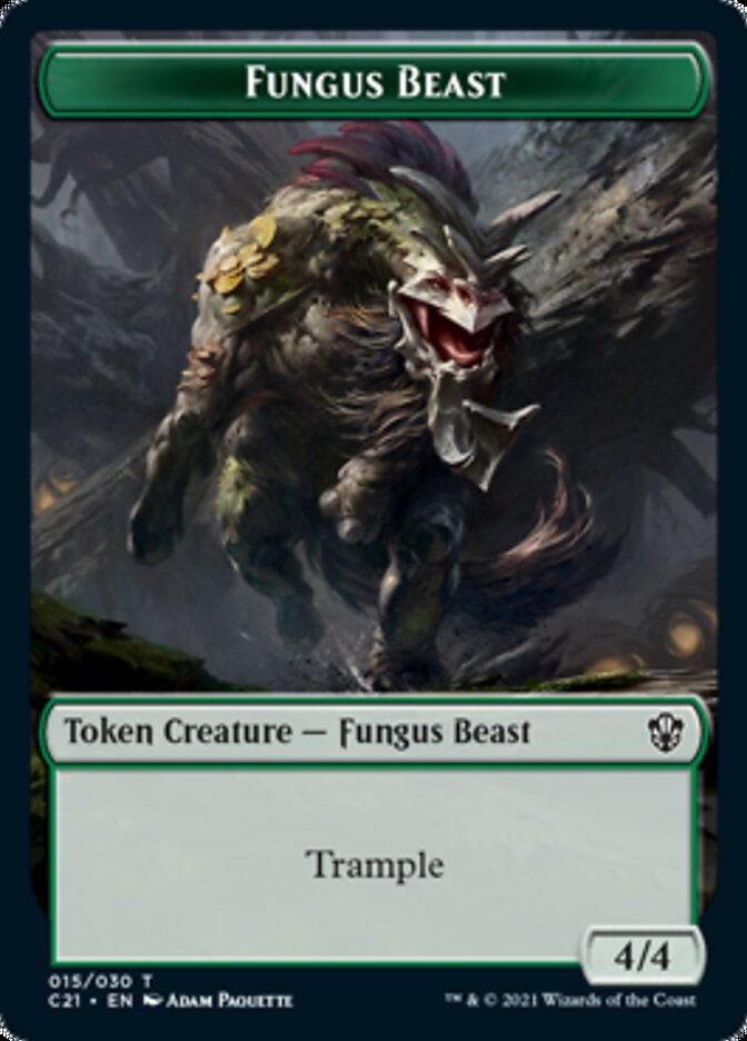 Demon // Fungus Beast Double-Sided Token [Commander 2021 Tokens] | Impulse Games and Hobbies