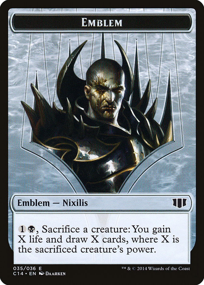 Ob Nixilis of the Black Oath Emblem // Zombie (016/036) Double-sided Token [Commander 2014 Tokens] | Impulse Games and Hobbies