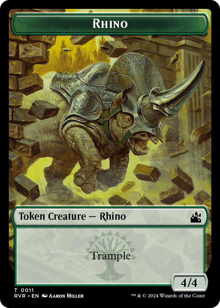 Rhino Token [Ravnica Remastered Tokens] | Impulse Games and Hobbies