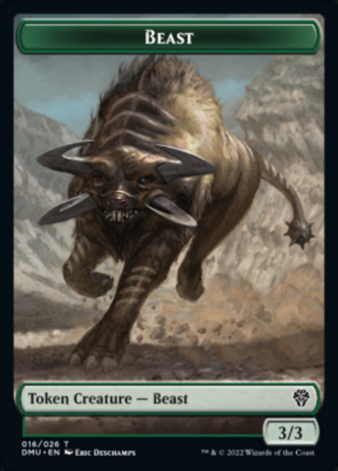 Kavu // Beast Double-sided Token [Dominaria United Commander Tokens] | Impulse Games and Hobbies