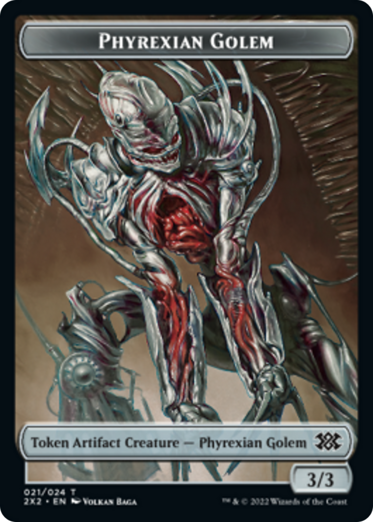 Elemental // Phyrexian Golem Double-sided Token [Double Masters 2022 Tokens] | Impulse Games and Hobbies