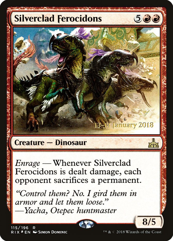 Silverclad Ferocidons [Rivals of Ixalan Prerelease Promos] | Impulse Games and Hobbies