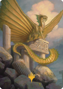 Ancient Gold Dragon Art Card (05) (Gold-Stamped Signature) [Commander Legends: Battle for Baldur's Gate Art Series] | Impulse Games and Hobbies