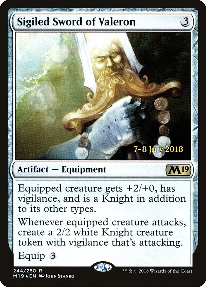 Sigiled Sword of Valeron [Core Set 2019 Prerelease Promos] | Impulse Games and Hobbies