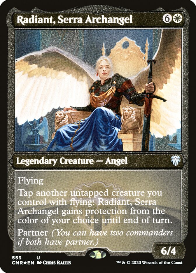 Radiant, Serra Archangel (Etched) [Commander Legends] | Impulse Games and Hobbies