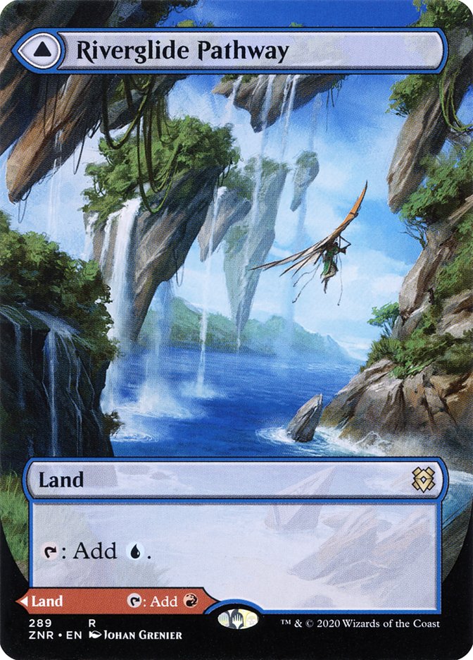 Riverglide Pathway // Lavaglide Pathway (Borderless Alternate Art) [Zendikar Rising] | Impulse Games and Hobbies