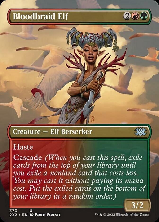 Bloodbraid Elf (Borderless Alternate Art) [Double Masters 2022] | Impulse Games and Hobbies