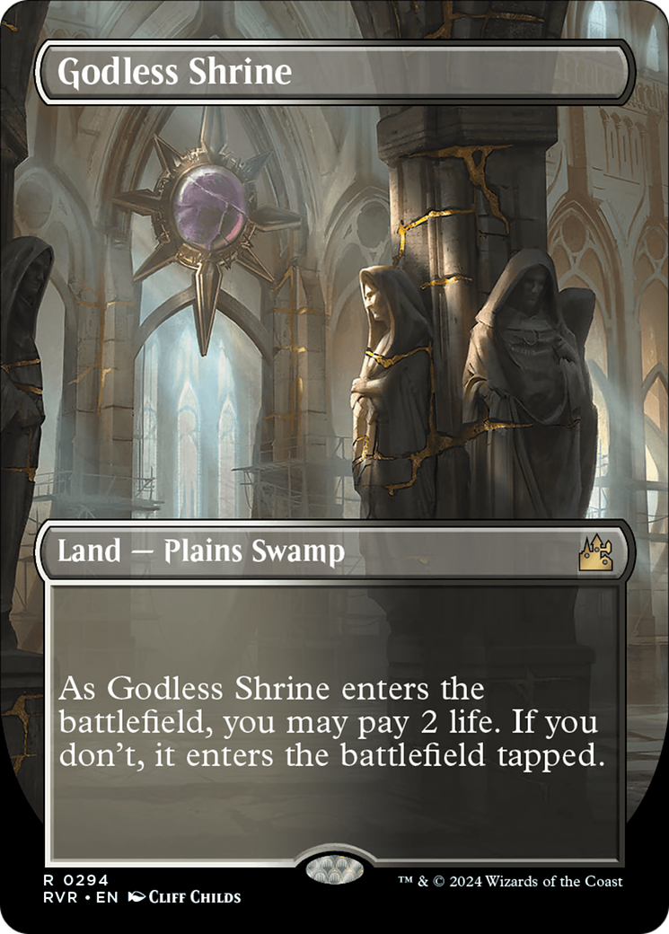 Godless Shrine (Borderless) [Ravnica Remastered] | Impulse Games and Hobbies