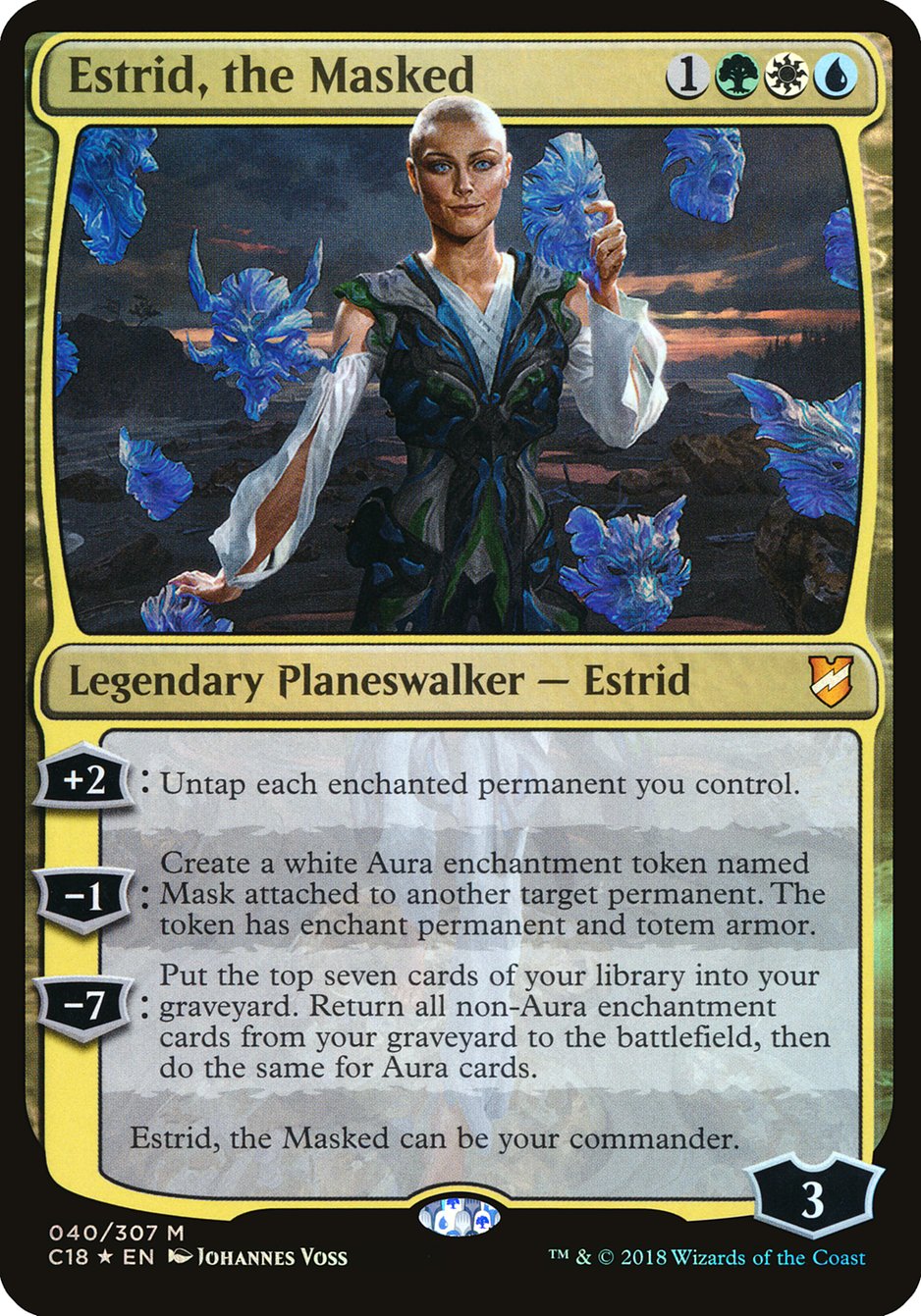 Estrid, the Masked (Oversized) [Commander 2018 Oversized] | Impulse Games and Hobbies