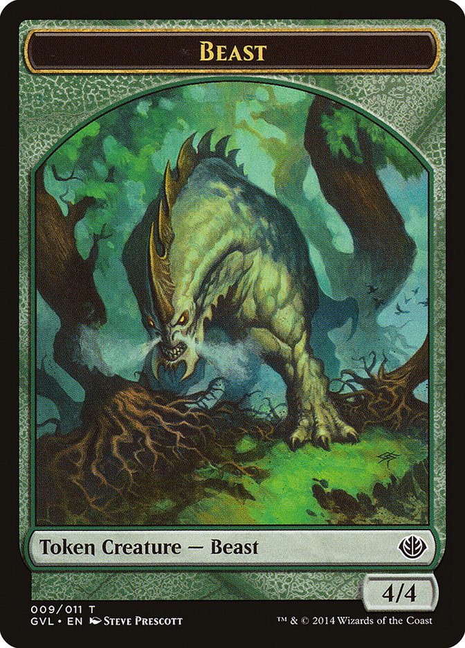 Beast Token (009/011) (Garruk vs. Liliana) [Duel Decks Anthology Tokens] | Impulse Games and Hobbies