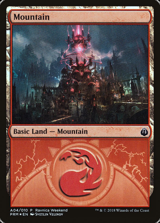 Mountain (A04) [Ravnica Allegiance Ravnica Weekend] | Impulse Games and Hobbies