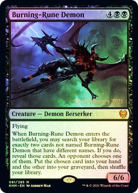 Burning-Rune Demon  [Kaldheim Prerelease Promos] | Impulse Games and Hobbies
