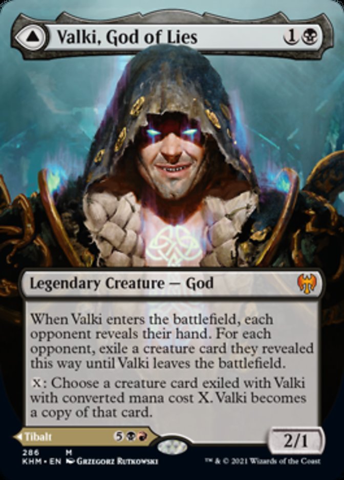 Valki, God of Lies // Tibalt, Cosmic Impostor (Borderless) [Kaldheim] | Impulse Games and Hobbies