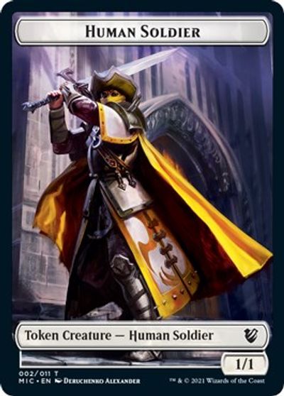 Eldrazi Spawn // Human Soldier Double-Sided Token [Innistrad: Midnight Hunt Commander Tokens] | Impulse Games and Hobbies