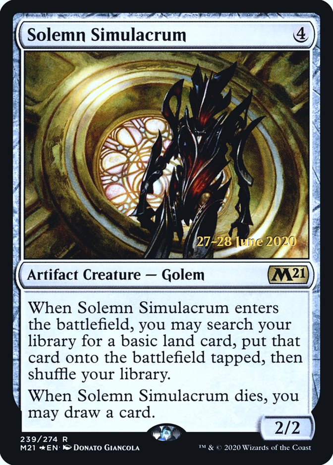 Solemn Simulacrum  [Core Set 2021 Prerelease Promos] | Impulse Games and Hobbies