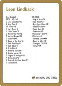 1996 Leon Lindback Decklist Card [World Championship Decks] | Impulse Games and Hobbies