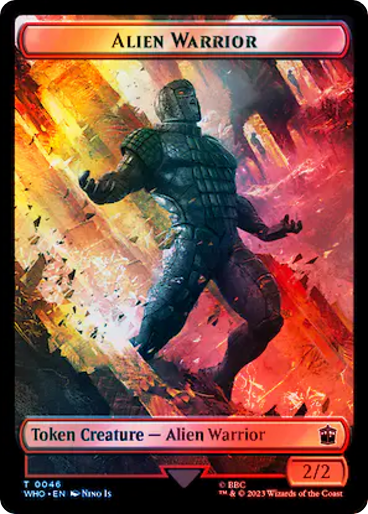 Dalek // Alien Warrior Double-Sided Token (Surge Foil) [Doctor Who Tokens] | Impulse Games and Hobbies