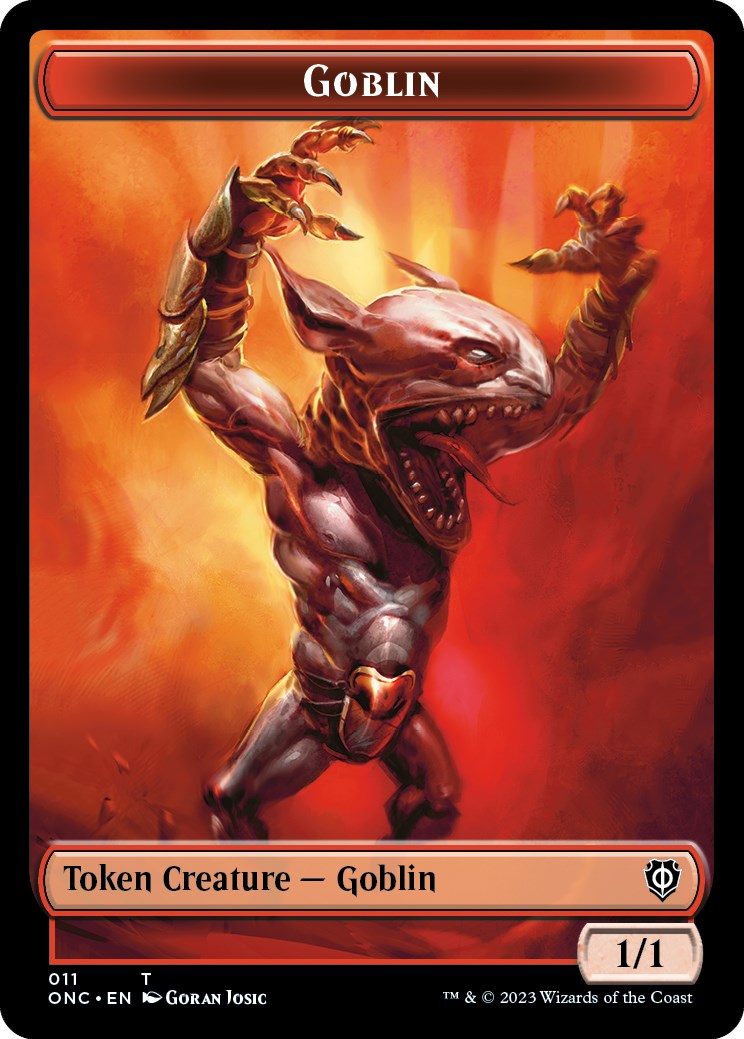 Rebel // Goblin Double-Sided Token [Phyrexia: All Will Be One Commander Tokens] | Impulse Games and Hobbies