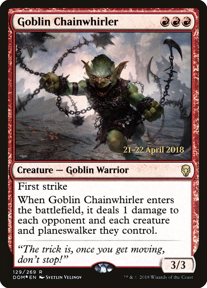 Goblin Chainwhirler  [Dominaria Prerelease Promos] | Impulse Games and Hobbies