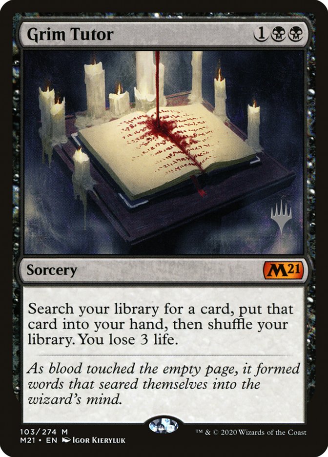 Grim Tutor (Promo Pack) [Core Set 2021 Promos] | Impulse Games and Hobbies