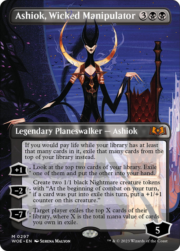 Ashiok, Wicked Manipulator (Borderless Alternate Art) [Wilds of Eldraine] | Impulse Games and Hobbies