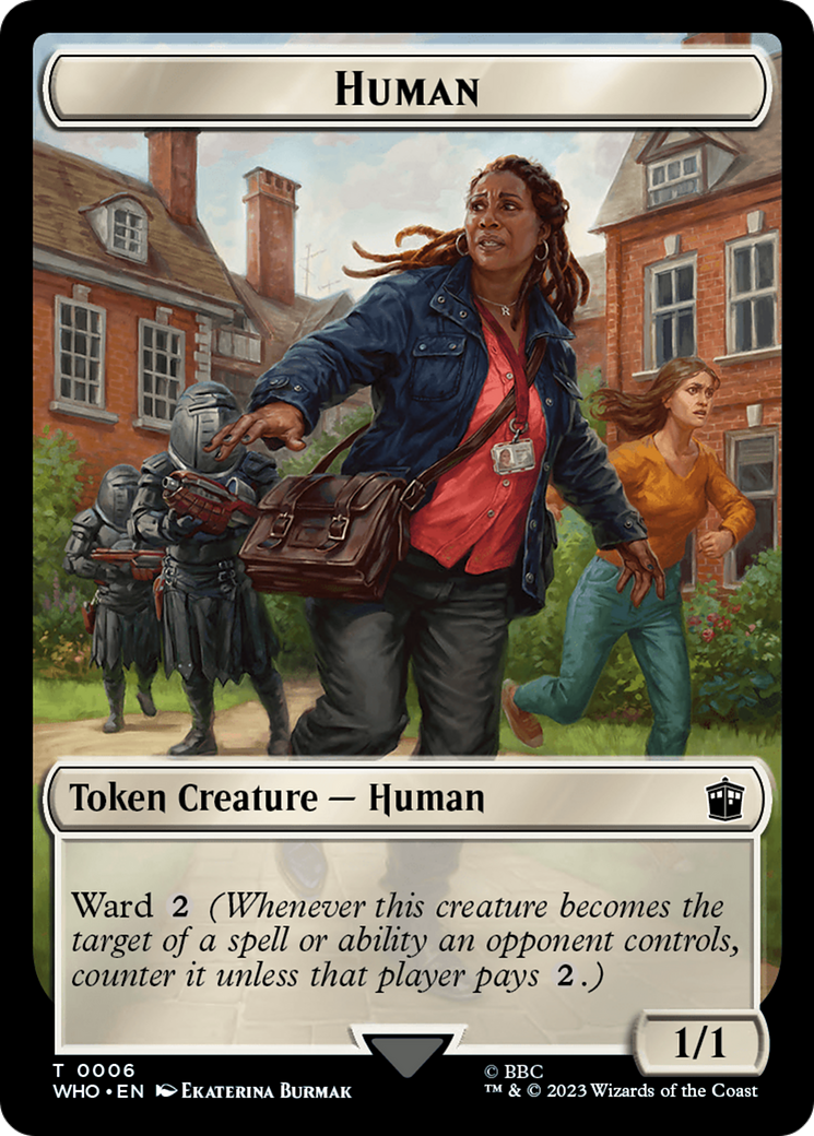 Human (0006) // Alien Salamander Double-Sided Token [Doctor Who Tokens] | Impulse Games and Hobbies