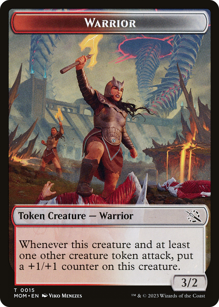 Warrior // Wrenn and Realmbreaker Emblem Double-Sided Token [March of the Machine Tokens] | Impulse Games and Hobbies